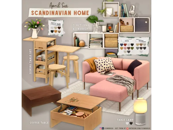 Alpha Scandinavian Home by cowbuild - The Sims 4 Custom Content