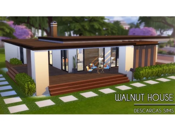 Alpha Walnut House - The Sims 4 Custom Content