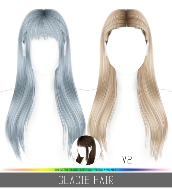 Alpha GLACIE HAIR by simsfinds - The Sims 4 Custom Content