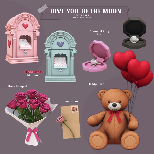 Mix Love You To The Moon by leosims4cc - The Sims 4 Custom Content