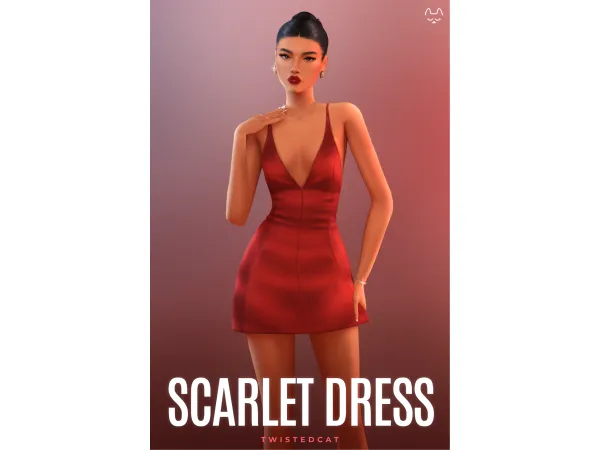Maxis Match Scarlet Dress by TwistedCat - The Sims 4 Custom Content