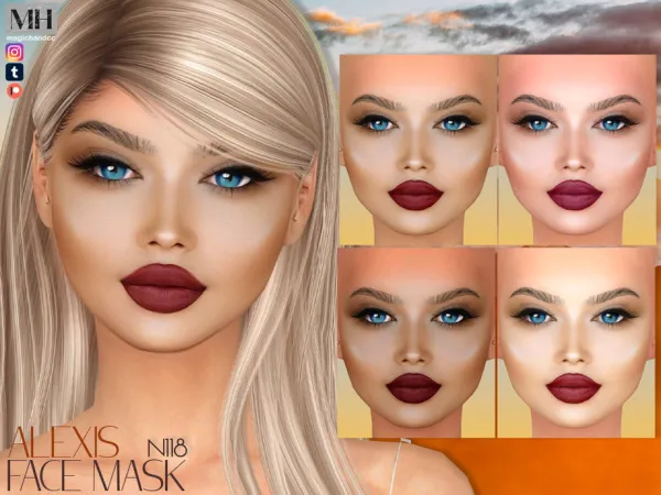 Alpha Alexis Face Mask N118 by MagicHand - The Sims 4 Custom Content