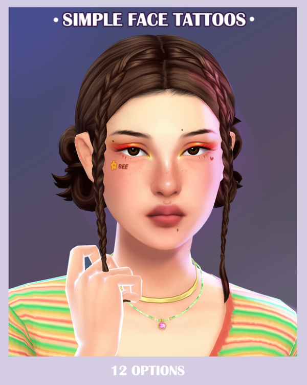 Mix Face tattoos by simsfinds - The Sims 4 Custom Content