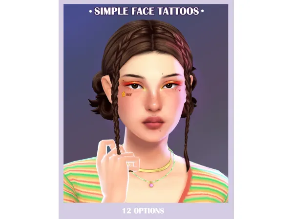 Mix Face tattoos by saltlakecuts - The Sims 4 Custom Content