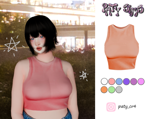 Alpha BlusaTop Rosa by patysims - The Sims 4 Custom Content