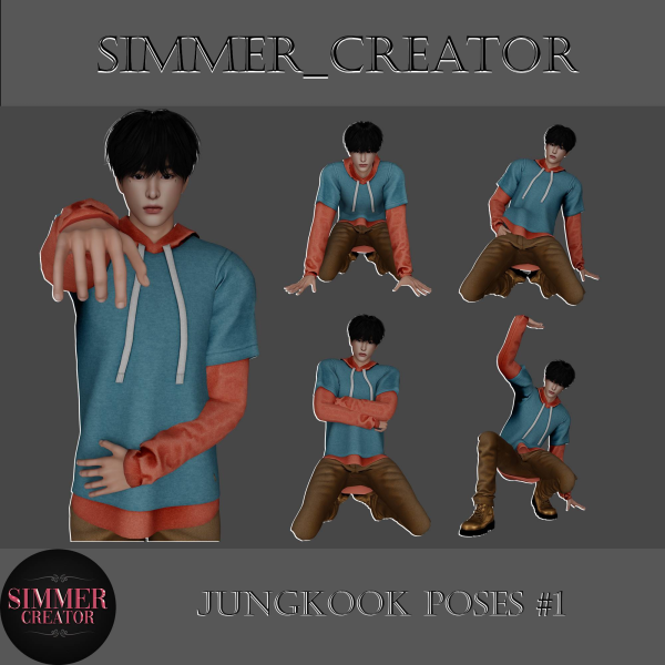 Mix Jungkook poses by simmer_creator - The Sims 4 Custom Content