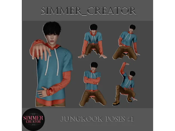 Mix Jungkook poses by Meow_creator - The Sims 4 Custom Content