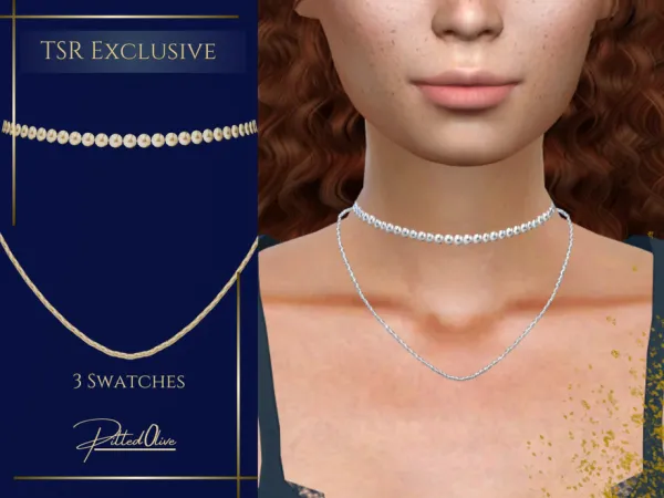 Maxis Match Ginny Choker Necklace by Pitted0live - The Sims 4 Custom Content
