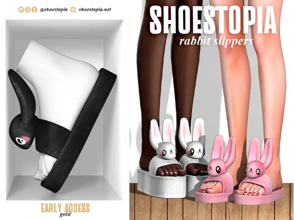 Alpha Shoestopia Rabbit Slippers - The Sims 4 Custom Content