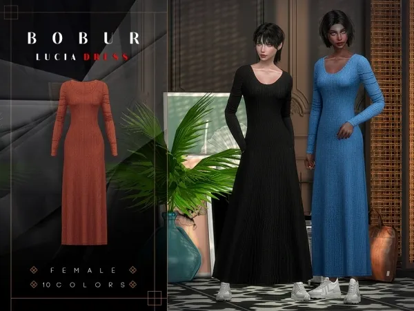 Alpha Lucia dress - The Sims 4 Custom Content