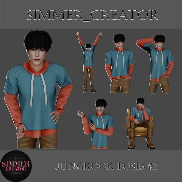 Mix Jungkook poses 2 by simmer_creator - The Sims 4 Custom Content