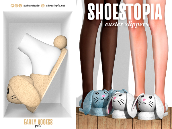 Alpha Shoestopia Easter Slippers by shoestopia - The Sims 4 Custom Content