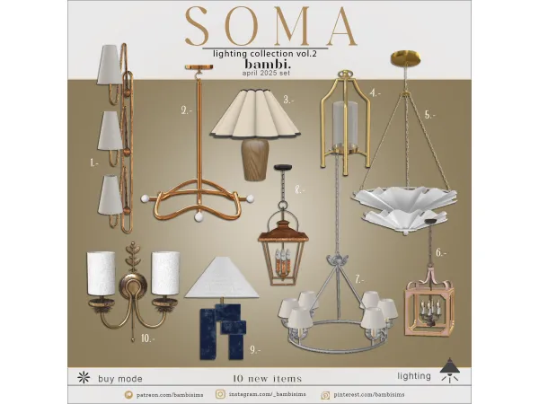 Alpha soma lights collection volume II - The Sims 4 Custom Content