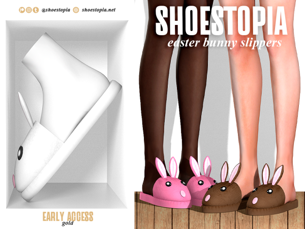 Alpha Shoestopia Easter Bunny Slippers by shoestopia - The Sims 4 Custom Content