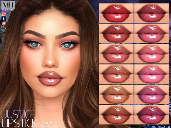 Alpha Juistice Lipstick N257 by MagicHand - The Sims 4 Custom Content