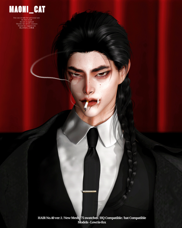 Alpha [Maoni_cat]HAIR No40 by simsfinds - The Sims 4 Custom Content
