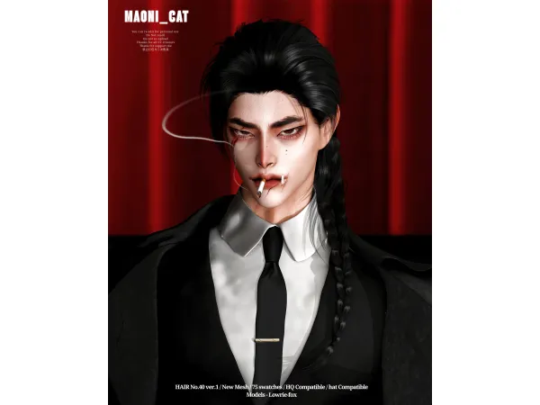Alpha [Maoni_cat]HAIR No40 - The Sims 4 Custom Content