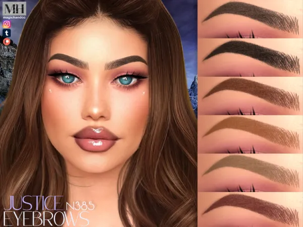 Alpha Justice Eyebrows N385 by magichandcc - The Sims 4 Custom Content