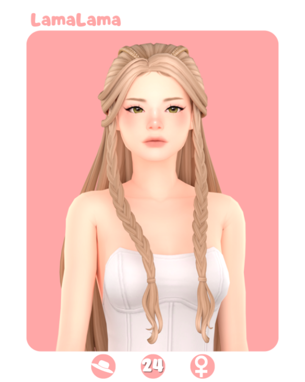 Maxis Match LamaLama Hair Pheobe by lama_lama - The Sims 4 Custom Content