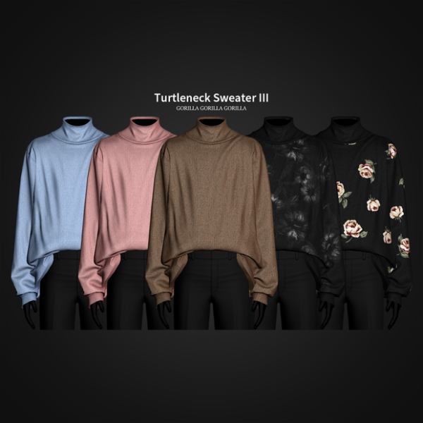 Alpha Turtleneck Sweater III by simsfinds - The Sims 4 Custom Content