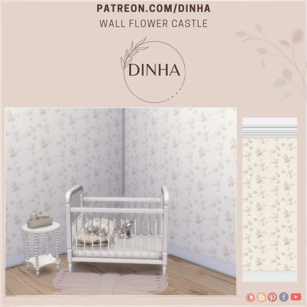 Alpha Wall Flower Castle by dinhagamer - The Sims 4 Custom Content