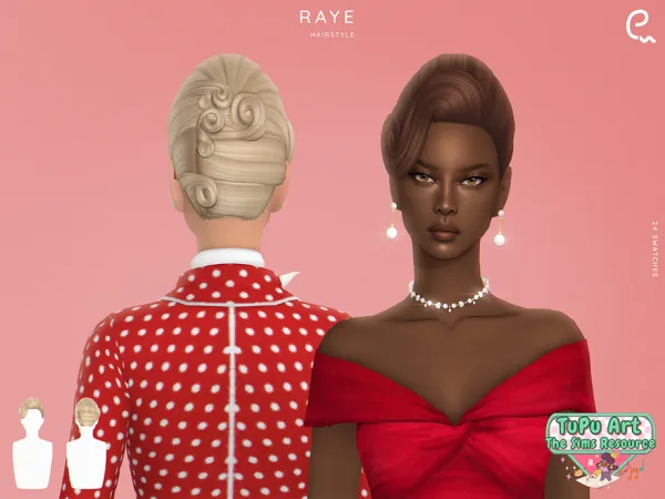 Maxis Match TuPu Art Collab Raye Hairstyle by Enriques4 - The Sims 4 Custom Content