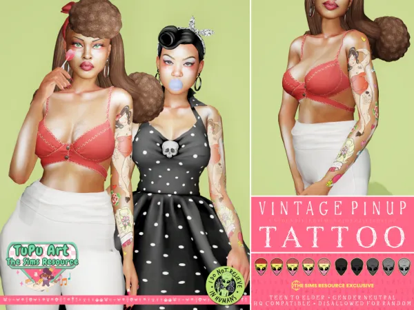 TuPu Art Collab Vintage Pinup V1 Tattoo