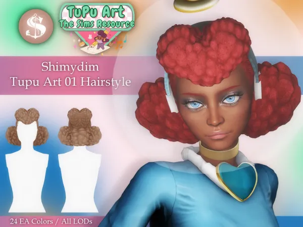 Maxis Match TupuArt 01 Hairstyle - The Sims 4 Custom Content