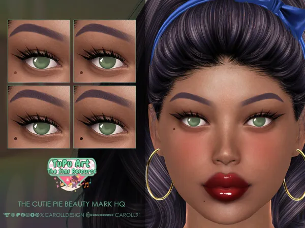 Mix TuPu Art Collab The Cutie Pie Beauty Mark HQ by Caroll912 - The Sims 4 Custom Content