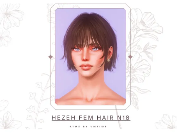 4to3 Hezeh Fem Hair N18 (v2) by simsfinds - The Sims 3 Custom Content