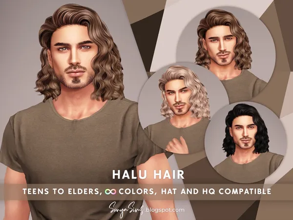 Halu Hair For Males - The Sims 4 Custom Content
