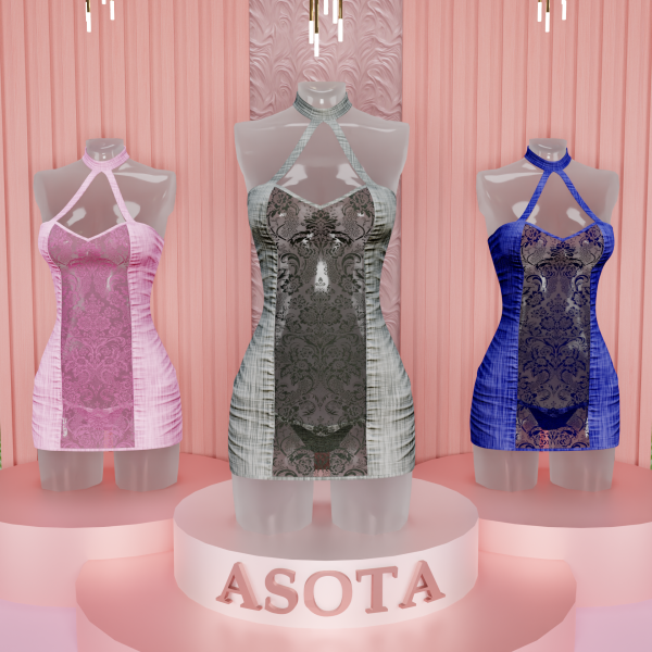 Alpha [ASOTA OFFICIAL] Karen Short Dress by asotaofficial - The Sims 4 Custom Content