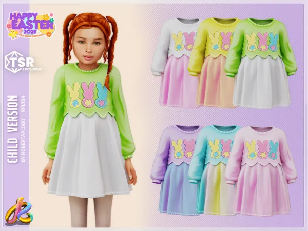 Alpha Dress 304 Child by RobertaPLobo - The Sims 4 Custom Content