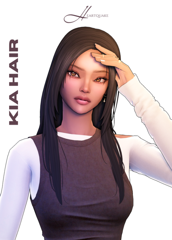 Maxis Match heartquake kia hair by simsfinds - The Sims 4 Custom Content