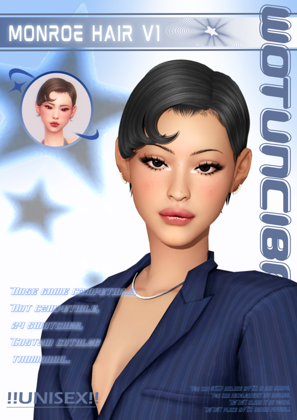 Maxis Match Monroe Hair by simsfinds - The Sims 4 Custom Content