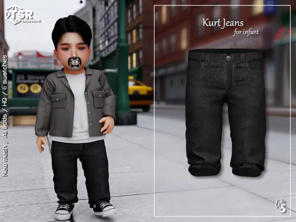Alpha Kurt Set Jeans for infant - The Sims 4 Custom Content