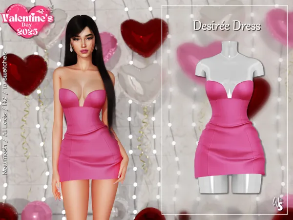 Alpha Desiree Dress - The Sims 4 Custom Content