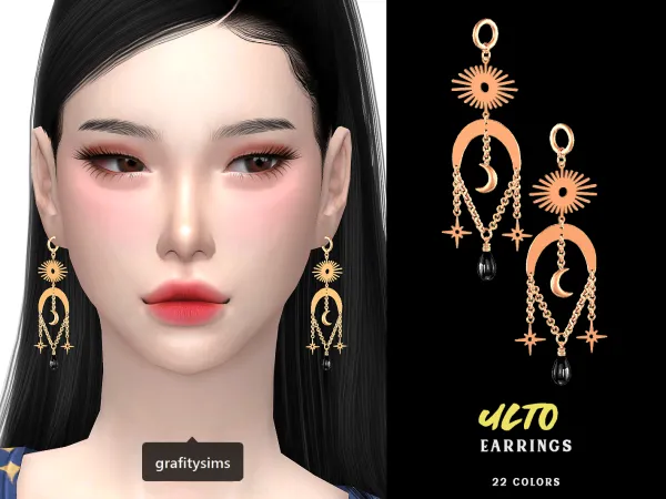 Alpha Ulto Earrings - The Sims 4 Custom Content