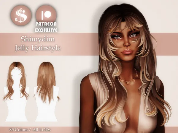 Alpha Shimydim Jelly Hairstyle - The Sims 4 Custom Content