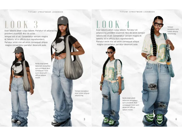 Alpha tiffany streetwear lookbook 2 3 by ch3rrysimss - The Sims 4 Custom Content