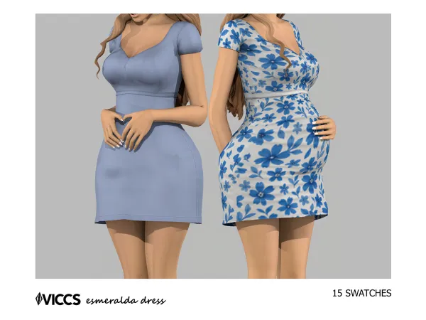 Mix VICCS_ESMERALDA DRESS (TEEN ELDER) by viccs - The Sims 4 Custom Content