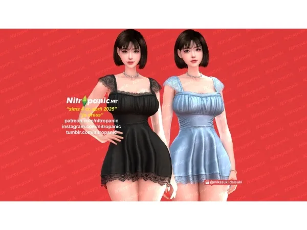 Alpha Nitropanic_Jo Dress - The Sims 4 Custom Content