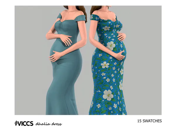 Mix VICCS_ DHALIA DRESS (TEEN ELDER) by viccs - The Sims 4 Custom Content