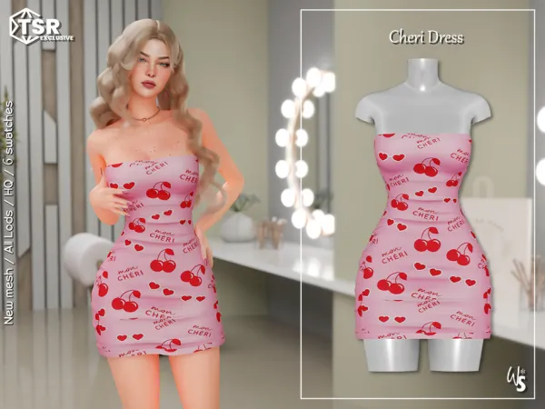 Alpha Cheri Dress - The Sims 4 Custom Content