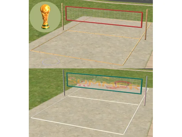 jacky93sims Beach Volley Camp and World Cup Deco - The Sims 2 Custom Content
