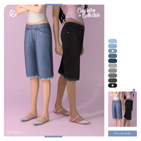 Maxis Match Bermuda Shorts Crochet Collection III by luxysims - The Sims 4 Custom Content