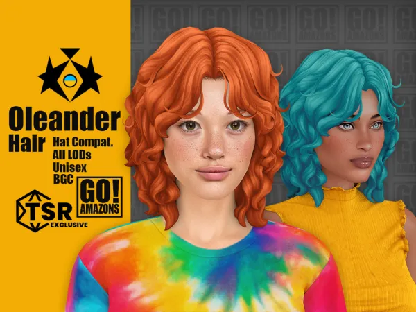 Maxis Match Oleander Hair by GoAmazons - The Sims 4 Custom Content