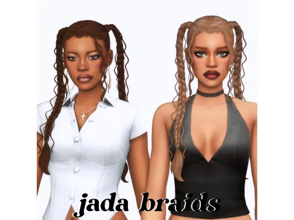 Maxis Match Jada Braids by arethabee - The Sims 4 Custom Content