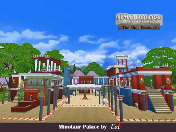 Maxis Match Simythology_Minotaur Palace by evi - The Sims 4 Custom Content