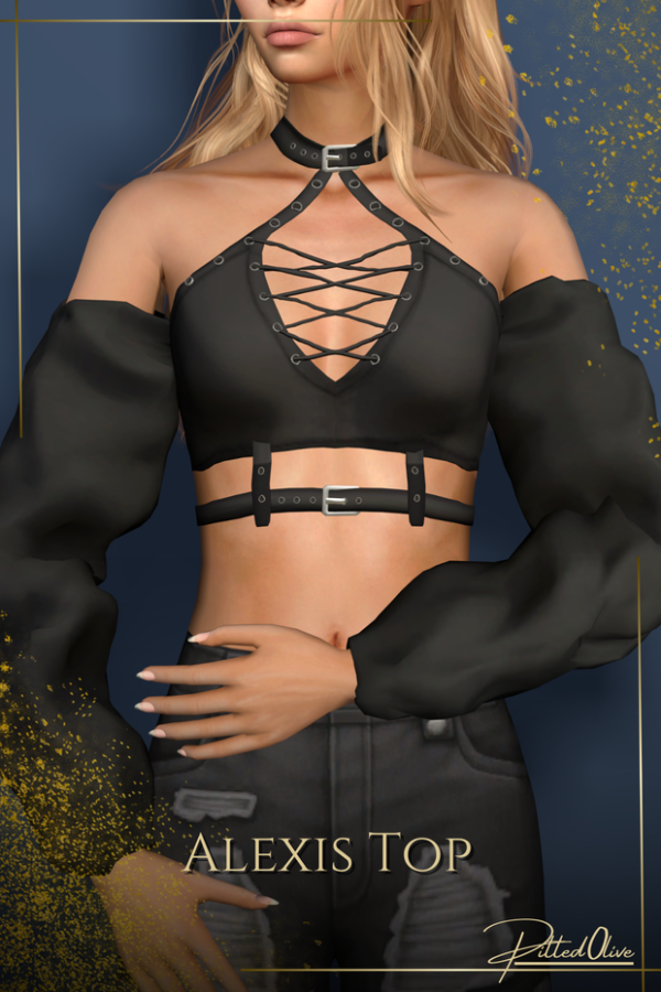 Alpha Alexis Top by pitted0live - The Sims 4 Custom Content